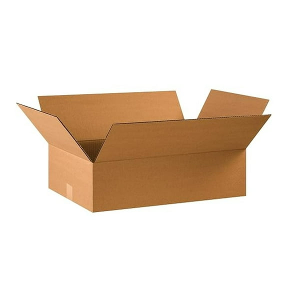 22 x 12 x 6 Flat Corrugated Boxes, Pack of 25 – Durable Shipping Packaging Cartons for E-Commerce or Storage