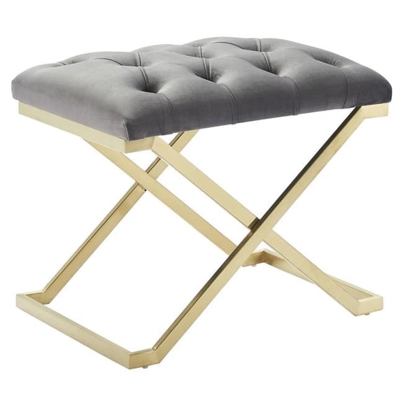 22 x 15.75 x 17.25 in. Rada Bench in Grey & Gold