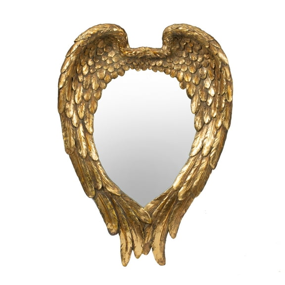 22" x 16" Golden Wing Accent Mirror, Wall Mirror for Living Room, Entryway, Bedroom, Foyer, Office