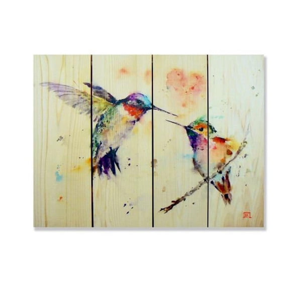 22 x 16 Love Bird Inside & Outside Full Color Cedar Wall Art