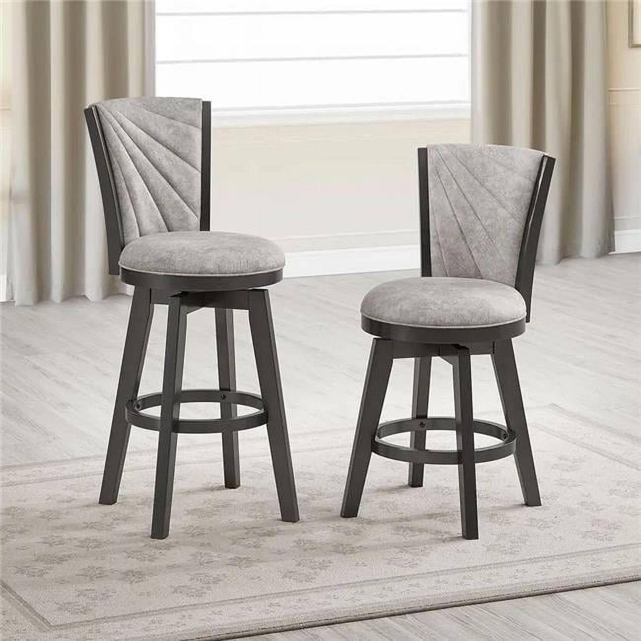 22 x 18 x 45 in. Swivel Stools, Gray & Dark Brown - Set of 2 - Walmart.com