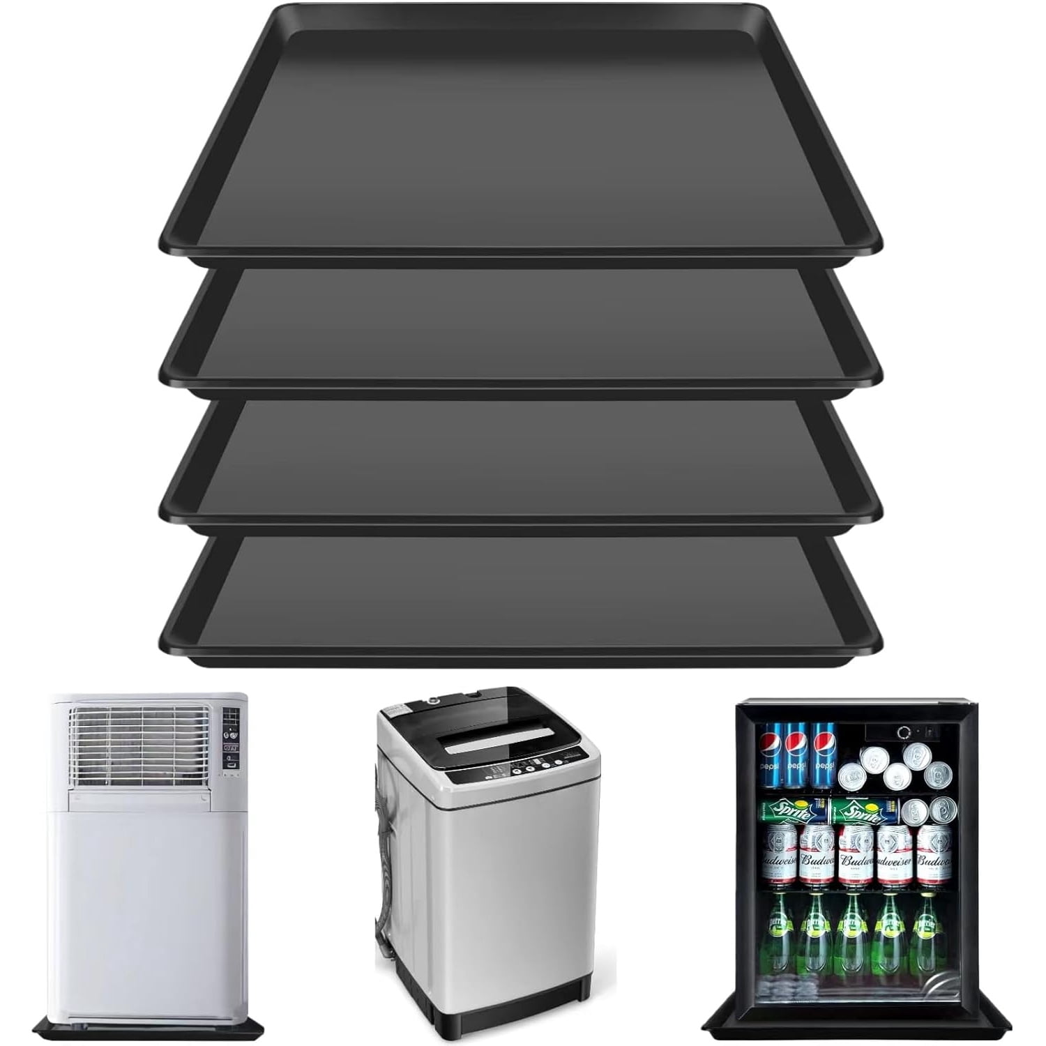 22'' x 21''Large Drip Tray, Mini Fridge Drip Pan, Portable AC Drip Pan, Under Washer Pan, Dishwasher Pan, Oil Drain Pans for Changing Oil