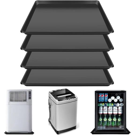 22'' x 21''Mini Fridge Drip Pan, Large Drip Tray, Portable AC Drip Pan, Under Washer Pan, Dishwasher Pan, Oil Drain Pans for Changing Oil (4 PCS)