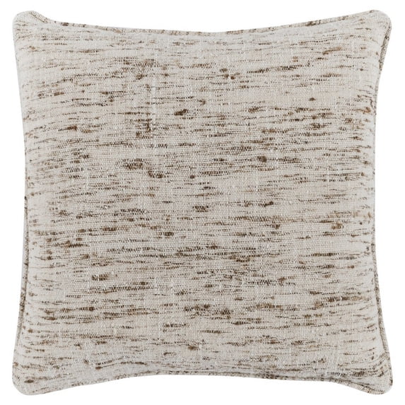 22 x 22 Accent Throw Pillow Down Insert Handwoven Textured Design Beige- Saltoro Sherpi
