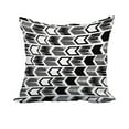 22 x 22 Inch Black Geometric Print Decorative Polyester Throw Pillow with a Linen Texture