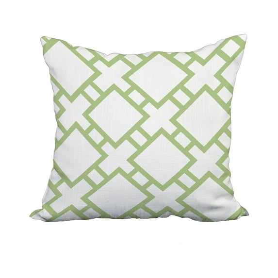 22 x 22 Inch Square in St. Louis Green Geometric Print Decorative Polyester Throw Pillow with Linen Texture