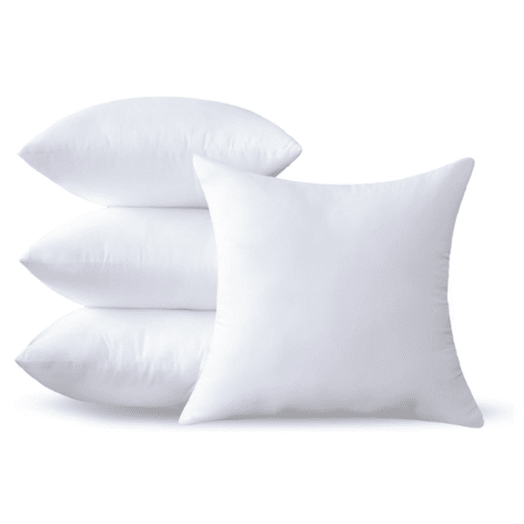 22 x 22 Pillow Insert Set of 4 - Premium Soft and Fluffy 22 Inch Large Sofa Decorative White Square Throw Pillow Inserts Stuffing for Living Room Couch and Bedroom Interior Cushions