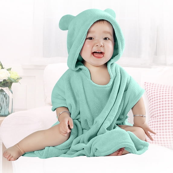 22 x 24 Inch Hooded Towels for Toddlers and Newborns Large Size Kids Bath Towels Absorbent Soft Hooded Beach Towel Girls Towel Wrap Bathrobe Blanket Boys Gift for Shower (Green)