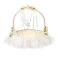 thumbnail image 1 of 22 x 25cm Simple Bride Basket Matrimony Processions Rose Petals Holder Ceremony Party Flower Basket for Wedding Ceremony Party Decoration Ivory, 1 of 5