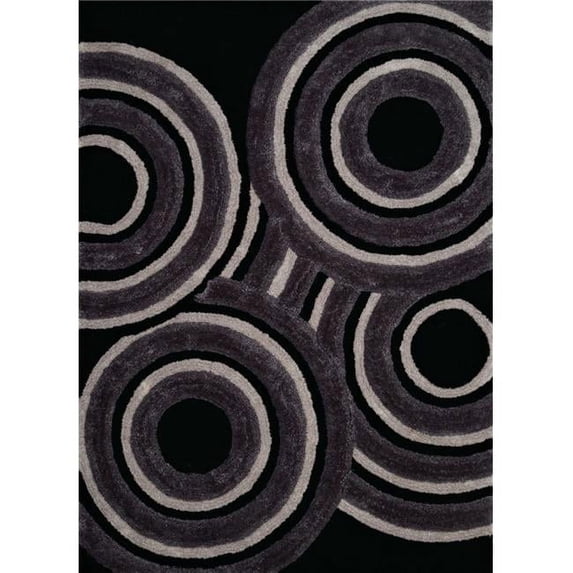 22" x 26" Black Polyester Accent Rug