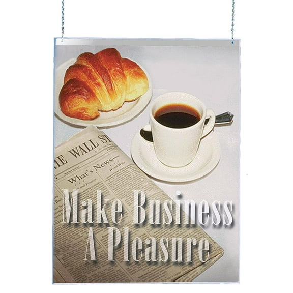 22 x 28 Clear Acrylic Sign Frame with (2) 10-foot Ceiling-Hanging Chains (CHPH2228)