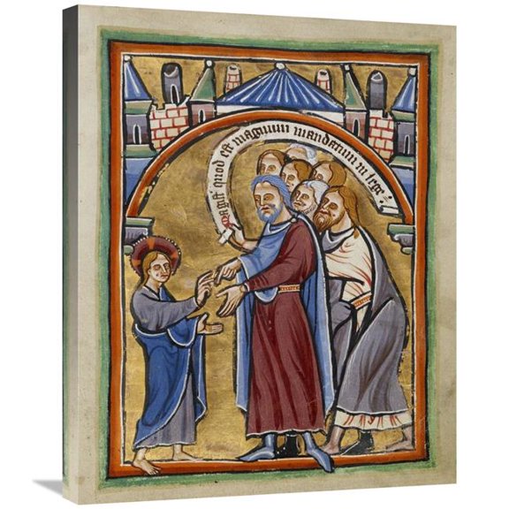 22 x 28 in. Christ Among the Doctors Art Print - Unknown 12th Century English Illuminator