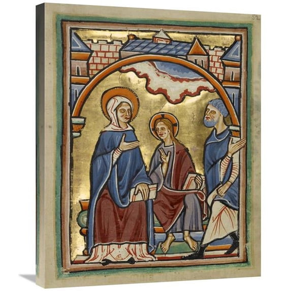 22 x 28 in. Christ Blessing His Parents Art Print - Unknown 12th Century English Illuminator