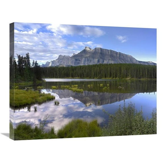 22 x 28 in. Mount Rundle & Boreal Forest Reflected in Johnson Lake, Banff National Park, Alberta, Canada Art Print - Tim Fitzharris