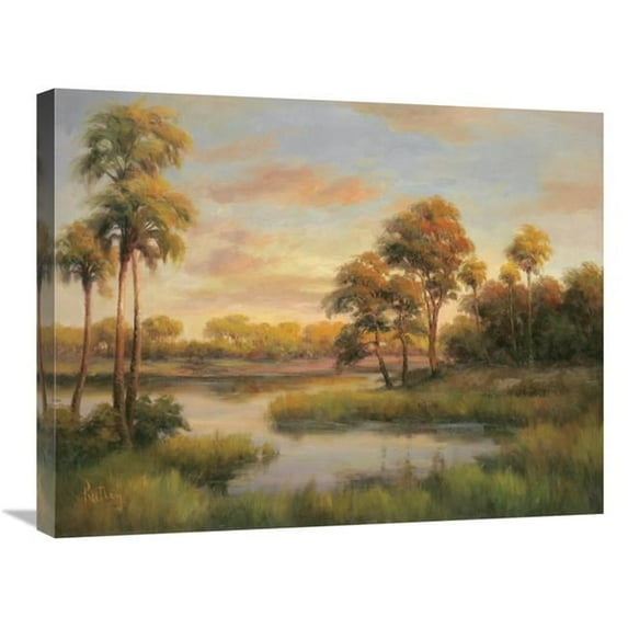 22 x 28 in. River Cove with Palms II Art Print - R Rutley