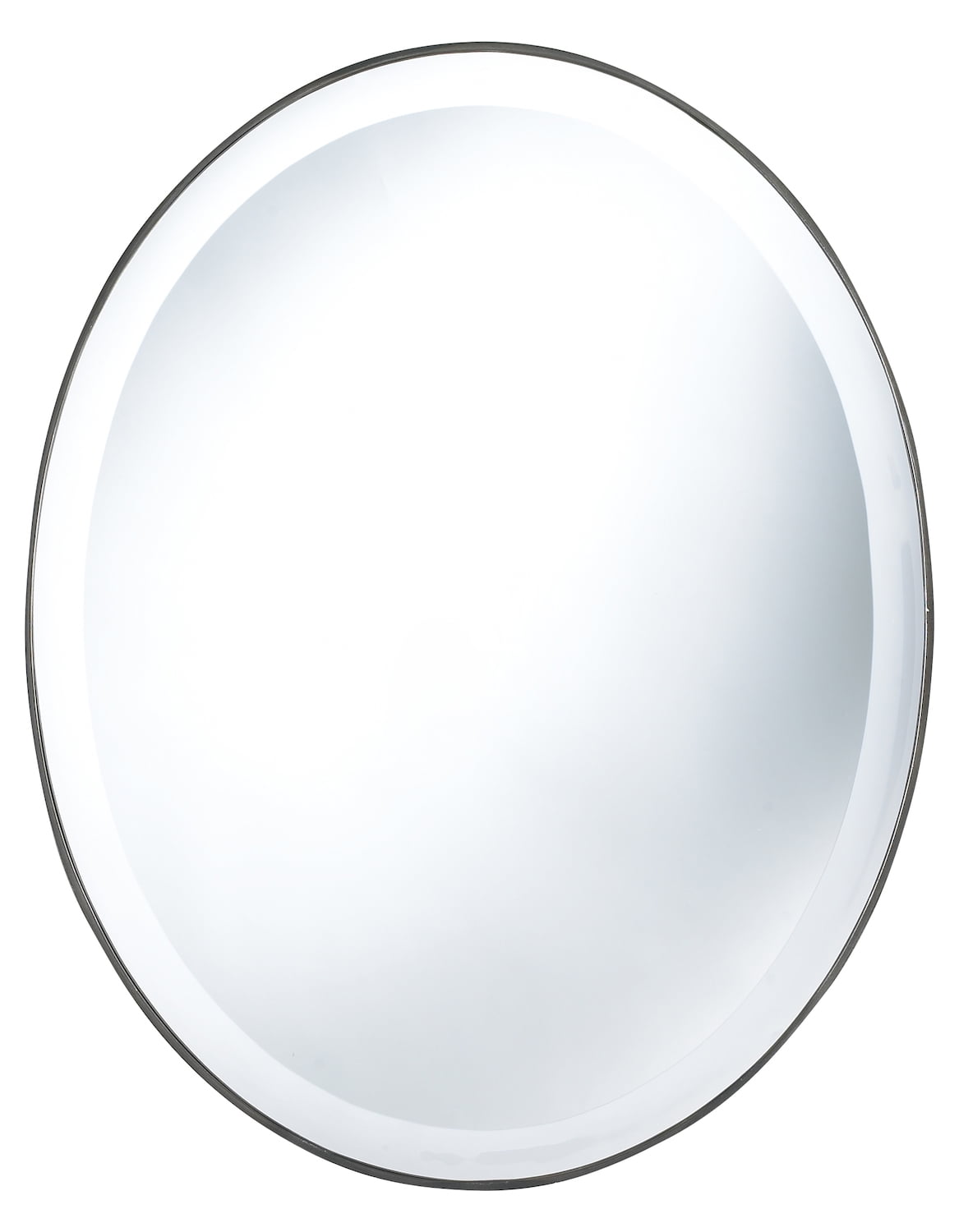 Mocha Oval Wood Wall Mirror with Silver Accents