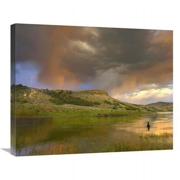 22 x 28 in. Thunderstorm with Lightning Strike Over Curecanti National Recreational Area, Colorado Art Print - Tim Fitzharris