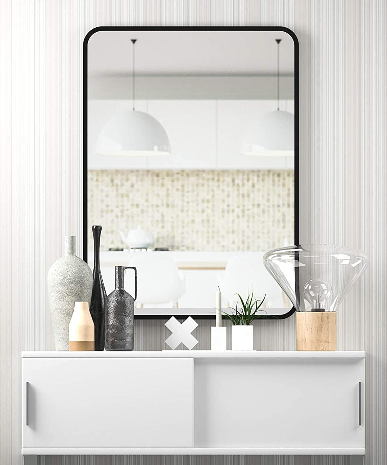 22" x 30" Bathroom Wall Mirror, HeavyDuty Rectangle Hanging Mirrors