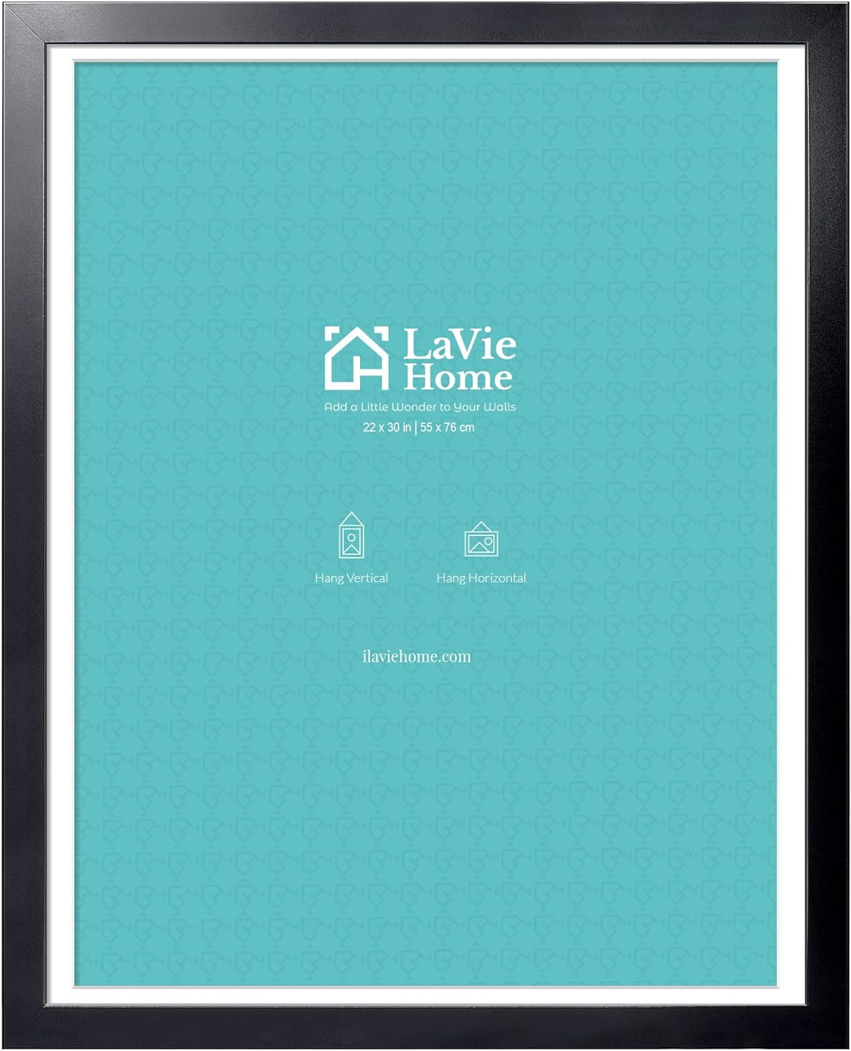 22 x 30 Poster Frame Black, Display Pictures 18x27 with Mat or 22x30 Without Mat, Stable and Sturdy Picture Frame and Polished Plexiglass, Horizontal and Vertical Format of The Wall（1 Pack）