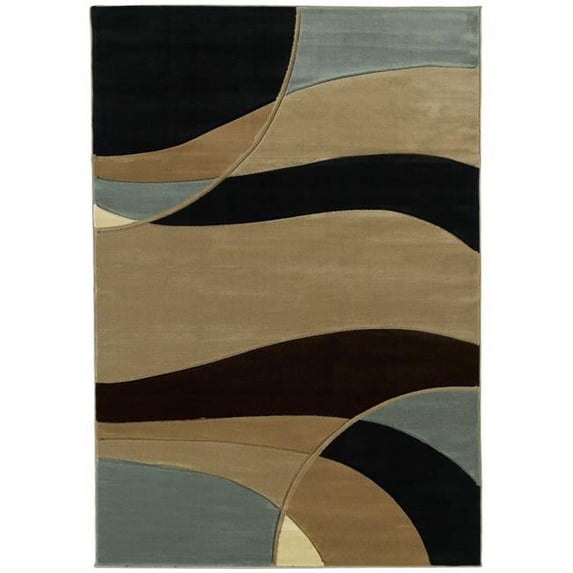 22" x 32" x 0.47" Smoke Blue Polypropylene Accent Rug