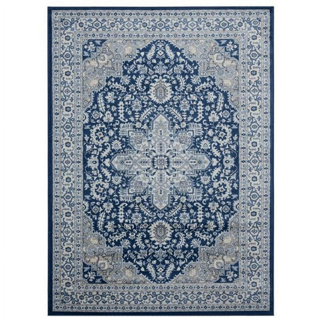 22" x 36" x 0.31" Denim Blue Olefin Accent Rug