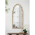 thumbnail image 1 of 22" x 48" Large Cream & Gold Framed Wall Mirror, Wood Arched Mirror with Decorative Window Look for Living Room, Bathroom, Entryway, 1 of 10