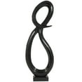 thumbnail image 1 of 22" x 62" Black Aluminum Metal Tall Looped Floor Abstract Sculpture with Black Marble Base, by DecMode, 1 of 14