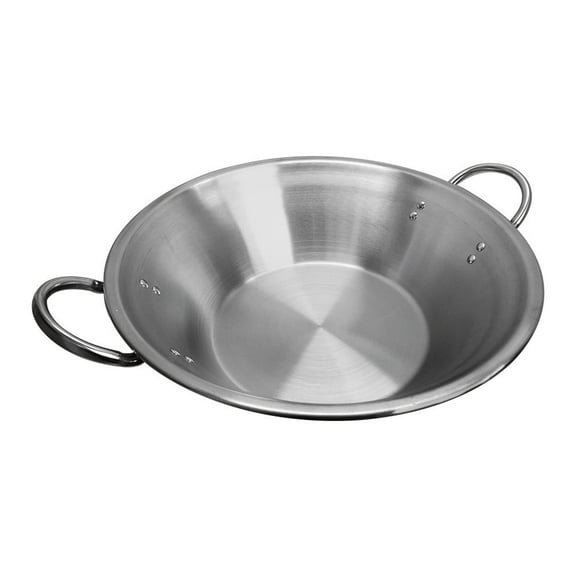 22'' x 7-1/2'' x 13'' Flat Surface Carnitas Cazo Pot Pan Outdoors Cooking Wok Stainless Steel
