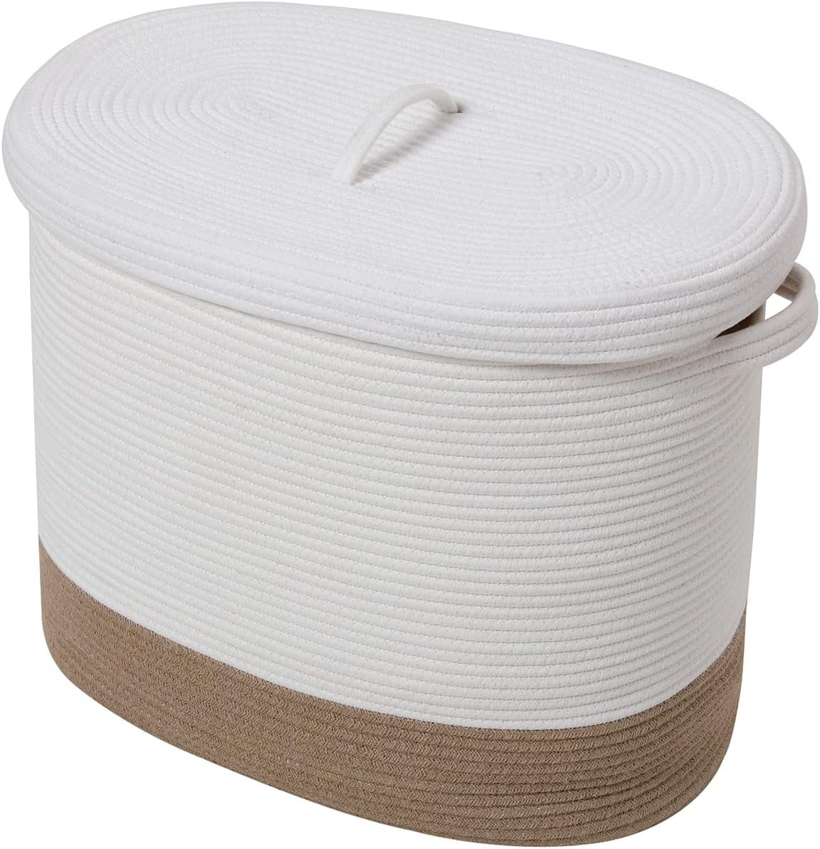 22"x14"x18" Rectangular Extra Large Storage Basket with Lid, Cotton