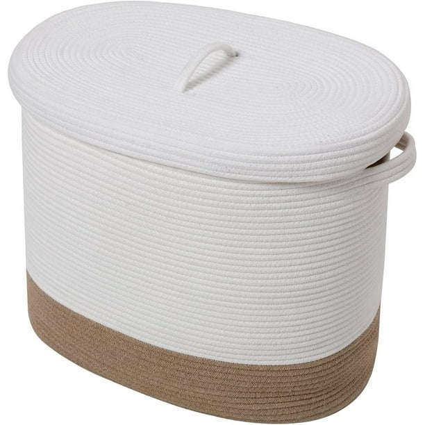 22"x14"x18" Rectangular Extra Large Storage Basket with Lid, Cotton