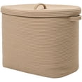 thumbnail image 1 of 22"x14"x18" Rectangular Extra Large Storage Basket With Lid, Large Cotton Rope Storage Basket, Woven Laundry Hamper, Cloth Storage Bin, for Clothes Towels Blankets in Living Room, All Beige C104, 1 of 3