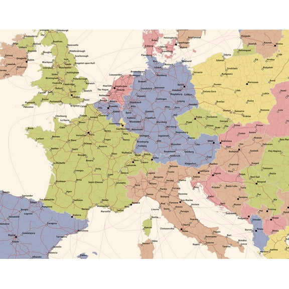 22"x17" Heavyweight Photo Paper Quality Poster: Map of Europe made from Natural Earth data, 2nd take New rendering of the previous map label placement algorithm has been improved, no visible label o