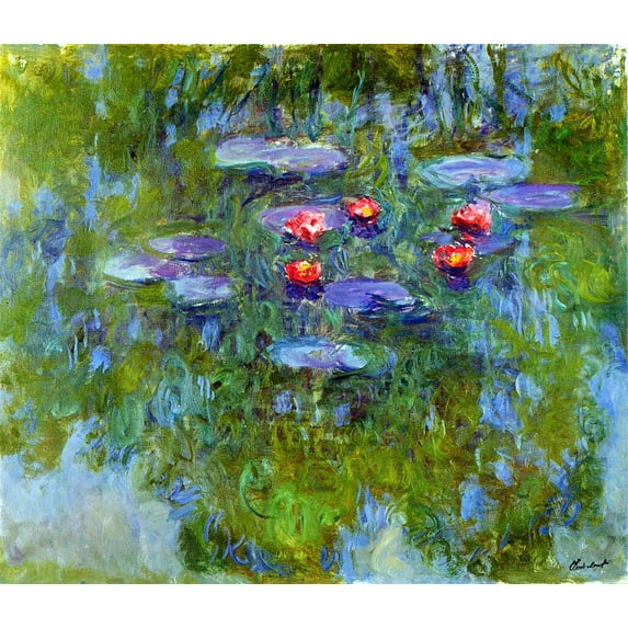 22"x19" Fine Art Quality Poster :: Claude Monet -1897 - 1922 Water Lilies