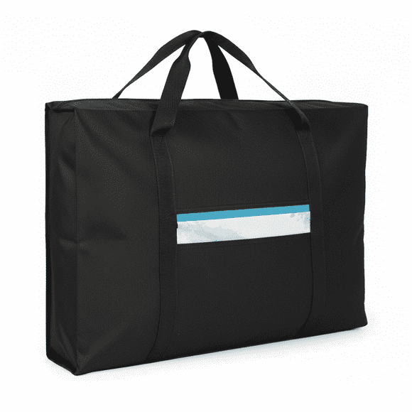 22"x28.5" Lightweight Art Portfolio Bag, Dacron Black Carrying Storage Case for 20"x26" Posters, Drawings, and Sketching