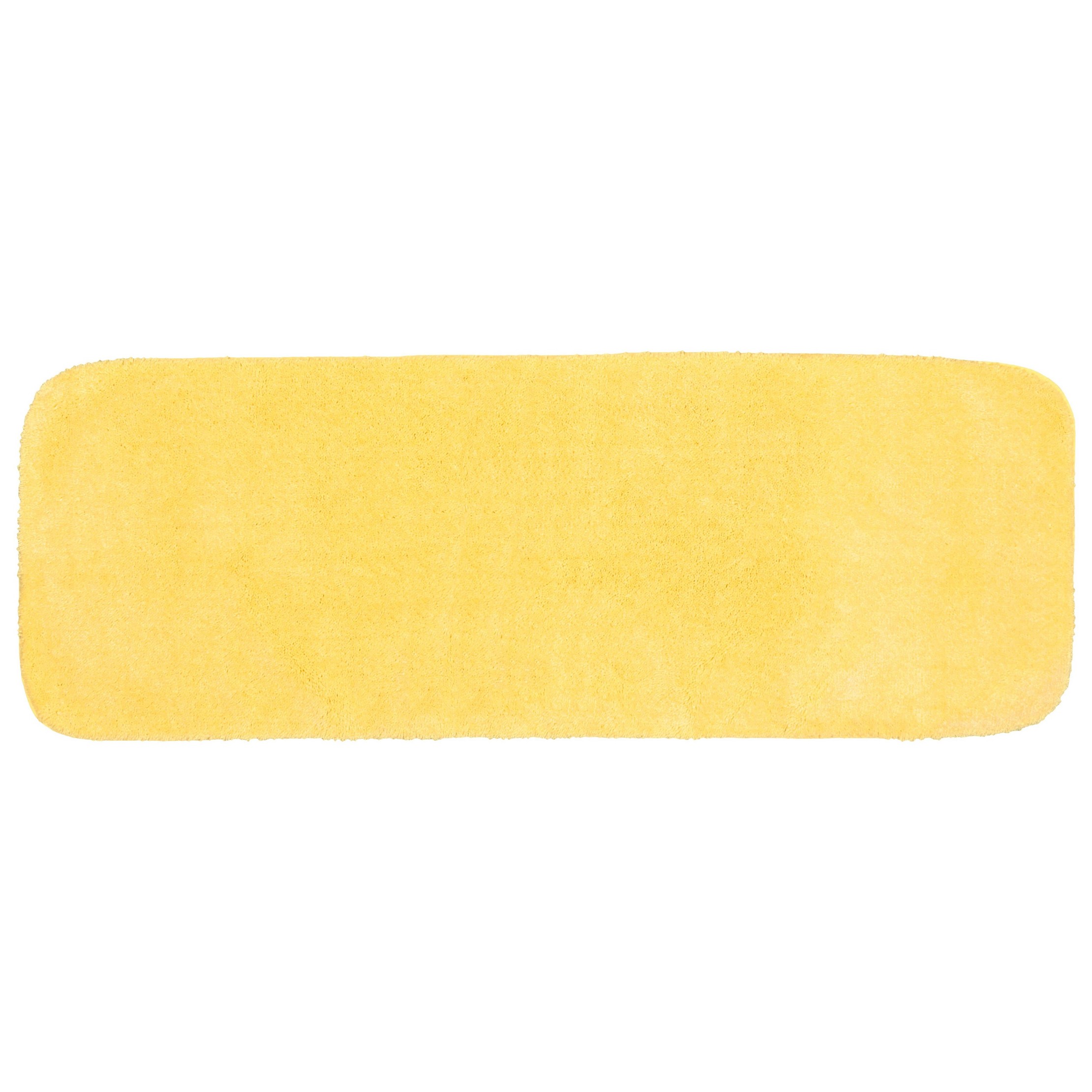 22"x60" Traditional Plush Nylon Washable Bath Rug Yellow - Machine Made, Low Pile, Runner Shape ...