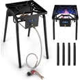 thumbnail image 1 of 220,000 BTU Propane Burner for Outdoor Cooking w/Jet Burner, Single Burner Propane Stove Gas Burner,ideal for Woks, Skillets and Pots, w/Height Adjustable Legs, 1 of 6