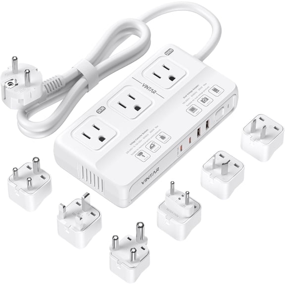 220 to 110 voltage converter, 2000 universal travel adapter voltage converter from the USA to Europe, international step-down transformer power converter adapter combination set suitable for EU UK Ja