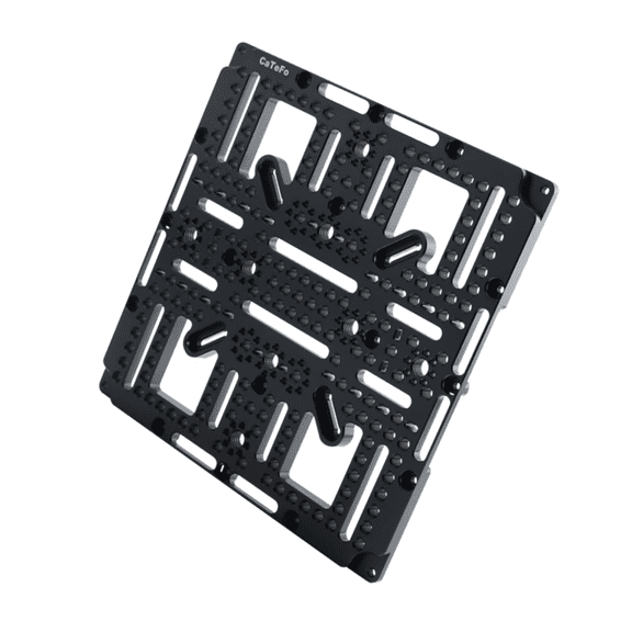 220220mm Aluminum Mounting Plate VESA Monitor Cheese Plate Mount, with 1/4"-20, 3/8"-16 & M4 Threads, Universal Camera Rig Adapter for VESA 75/100 Monitors