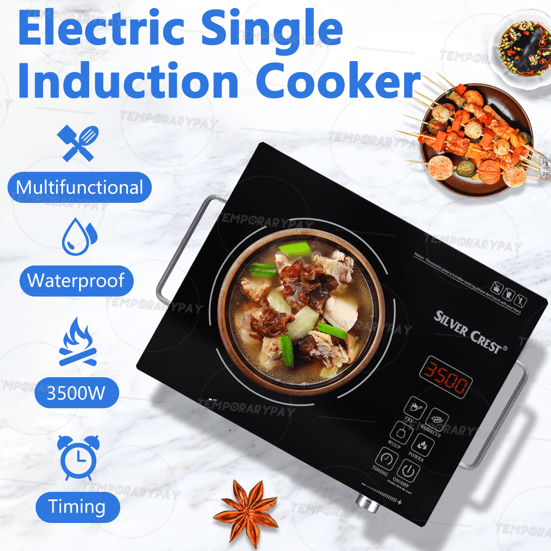 Electric Cooktop Single Burner,3500W 220V Electric Stove Top with