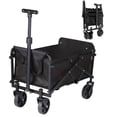 thumbnail image 1 of 220/450/680 LBS Heavy Duty Folding Wagon Cart, All-Terrain Utility Cart with 600D Oxford Fabric, for Camping, Garden, Beach & Shopping, Black, 1 of 16
