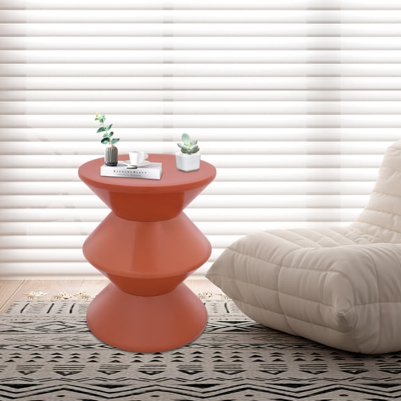 220.46 Lbs Load-bearing Indoor Use Modern Round End Table Floor Standing Round Orange Sofa Side Table
