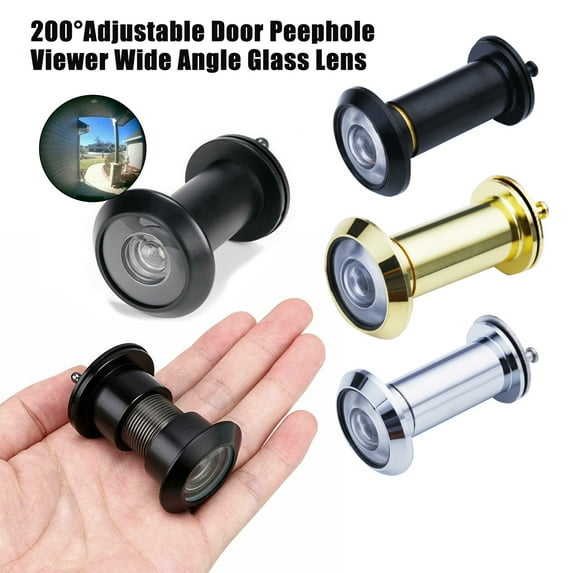 220 Degree Adjustable Door Peephole Viewer Wide Angle Eye Spy Sight Hole Glass Lens, Wide Viewing Peephole, Door Viewer