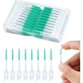 thumbnail image 1 of 220 PCS Dental Floss Picks, Soft Silicone interdental Brush, Floss Picks for Teeth, Toothpicks Brush Between Teeth, Tooth Flossing Brush with Case, Disposable for Teeth Cleaning, Green Color, 1 of 4
