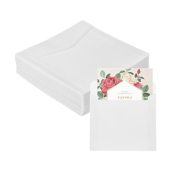 220 Pack Vellum Paper, 2x2 Inch Vellum Jackets Pre-Folded Vellum Envelopes Transparent 53GSM