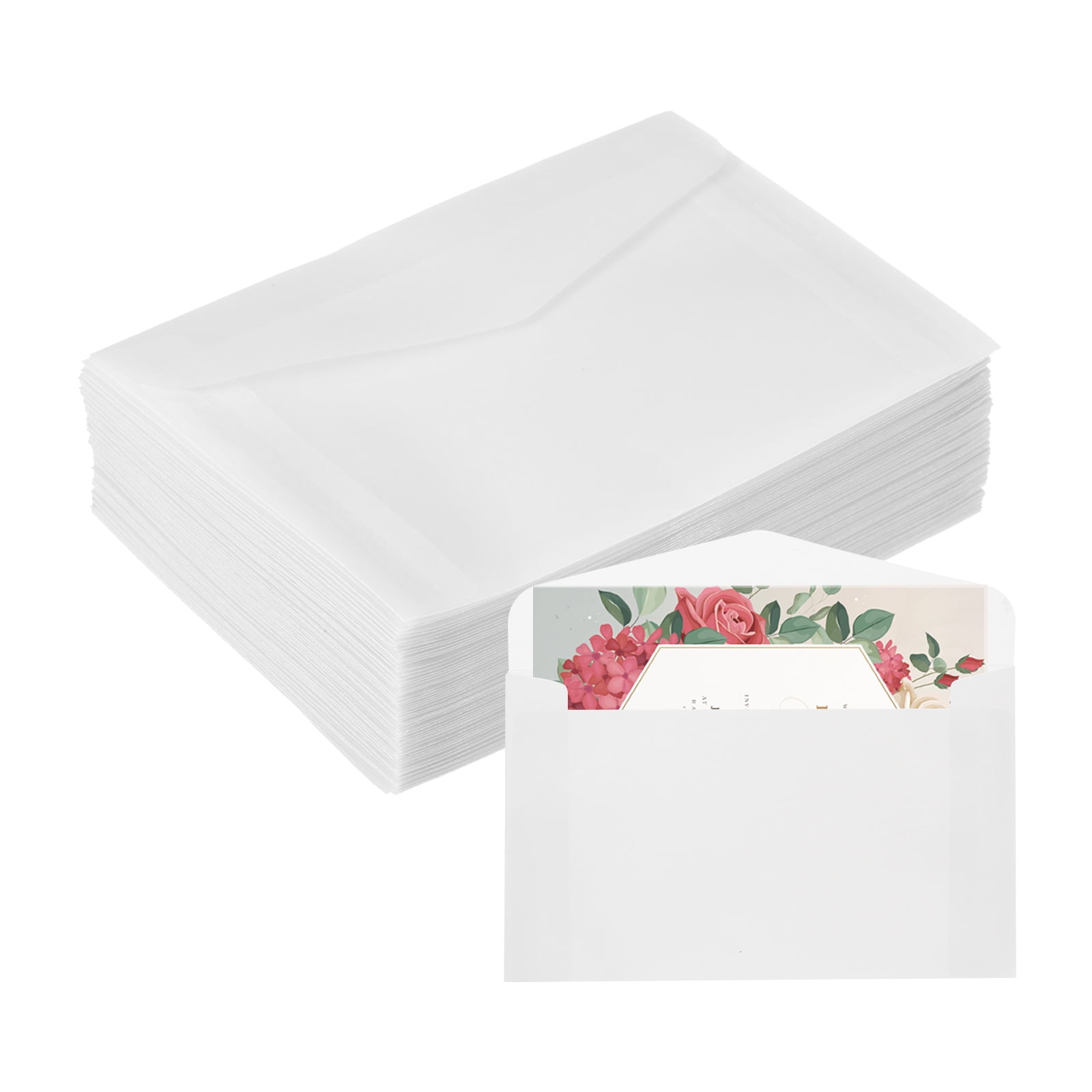 220 Pack Vellum Paper, 4x6 Inch Vellum Jackets Pre-Folded Vellum Envelopes Transparent 53GSM