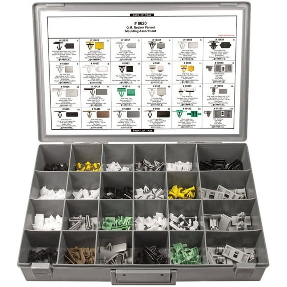 220 Pc. Rocker Panel Moulding Clip Assortment For GM