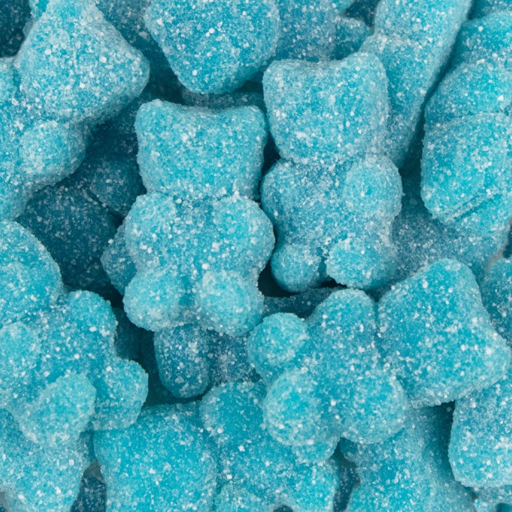 Light Blue Gummy Bears Sugared, Blue Candy Blueberry Flavored, The Hampton Popcorn & Candy Company, 2.2 Pound Bag (Pack of 1)