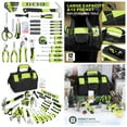 thumbnail image 1 of 220-Piece Home Tool Set, Household Repairing Tool Kit, with 12-Inch Wide Mouth Open Storage Tool Bag, Green, 1 of 5