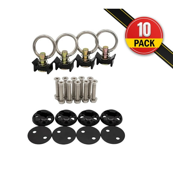 220 Pieces Black Tie Down Kit with 2" Round Anchor Point