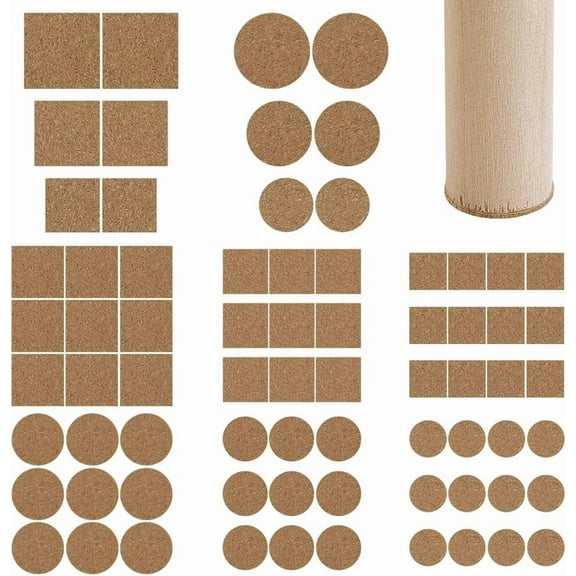 220 pcs Cork Pads 6 Styles Self-Adhesive Cork Furniture Pads Protects Furniture and Floors Cabinet Door Bumper Dots for Drawer Table Coaster Home Office Peru 1set
